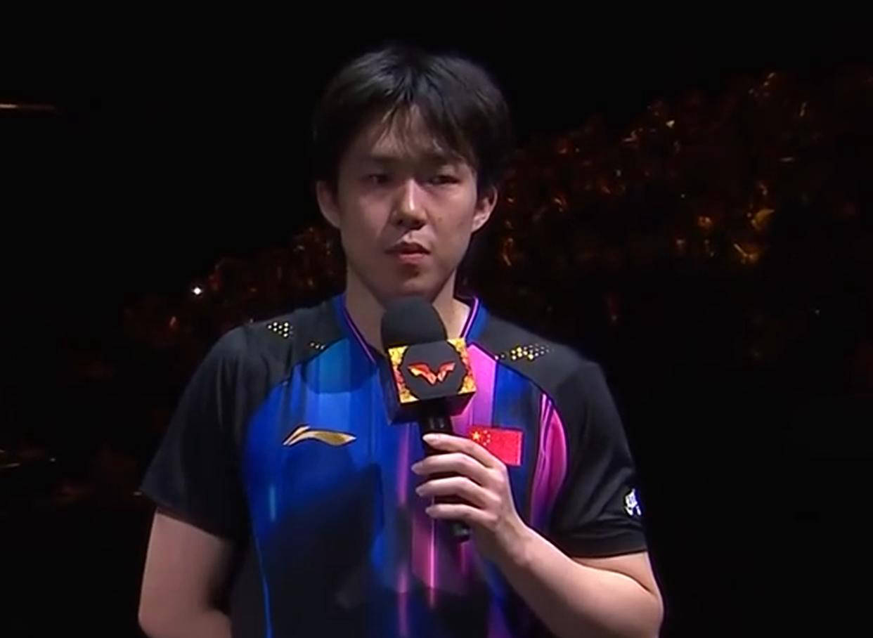 王楚(chǔ)钦孙颖莎混双夺冠赛后采访